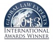 Global law experts 2013 international awards winner